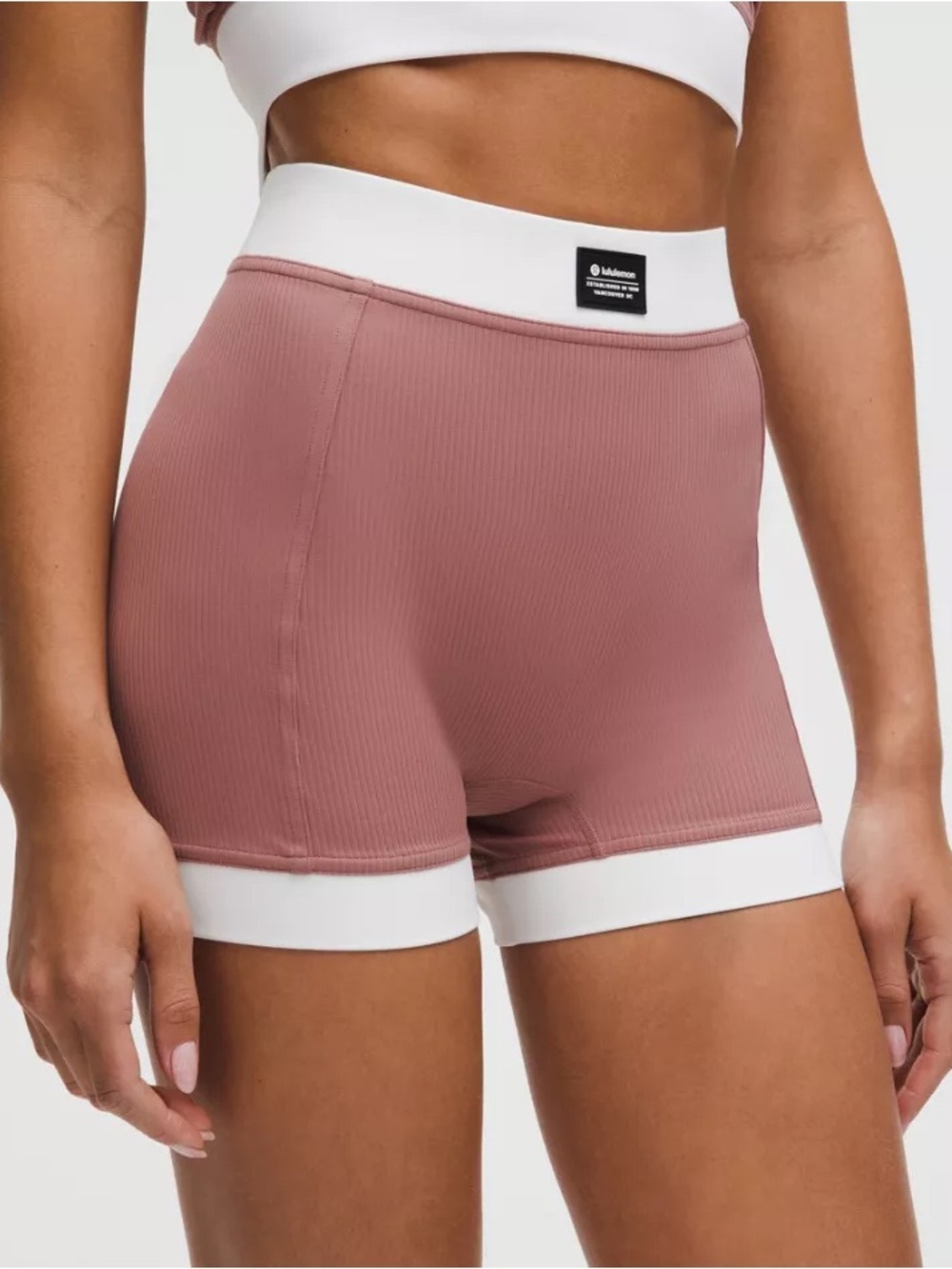 Lululemon Ribbed Nulu Logo Short • Red Clay • Sz 10